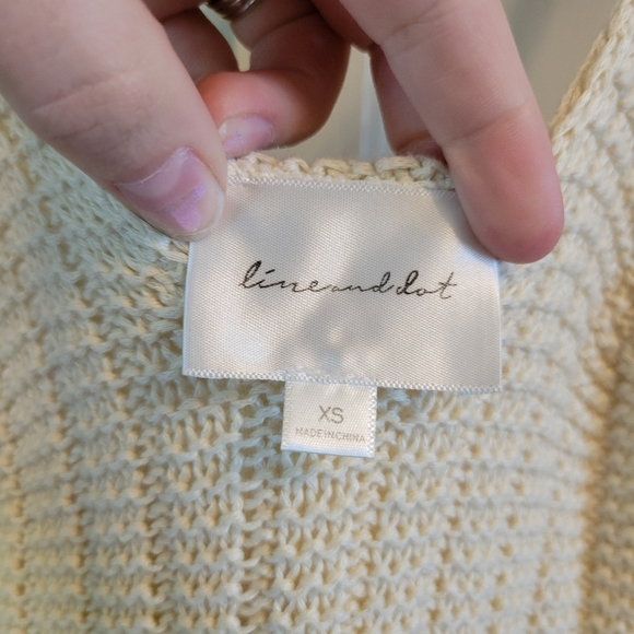 Revolve Line & Dot Cream Crochet Knit Sleeveless Midi Dress - Picture 9 of 11